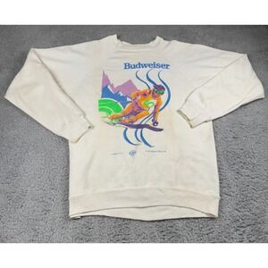 Budweiser 1988 Vintage Ski Sweatshirt Winter Sports No Tag *Flaws* VTG 90s 80s